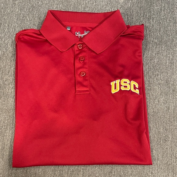 Under Armour Red USC Polo Shirt - Picture 1 of 7